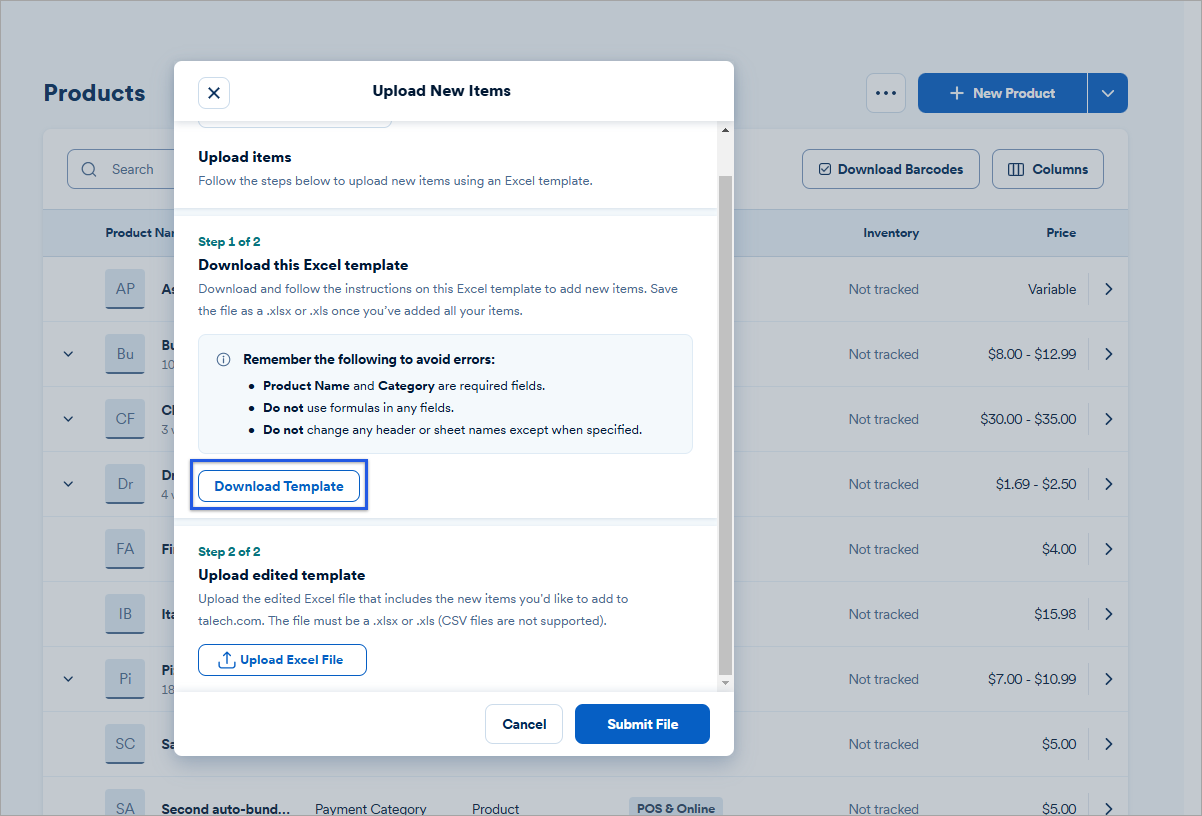 Computer showing the two step upload popup message