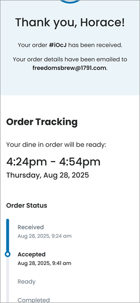 order status page