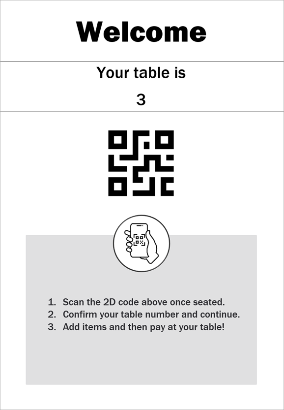 Sample 2D code for dine-in service.